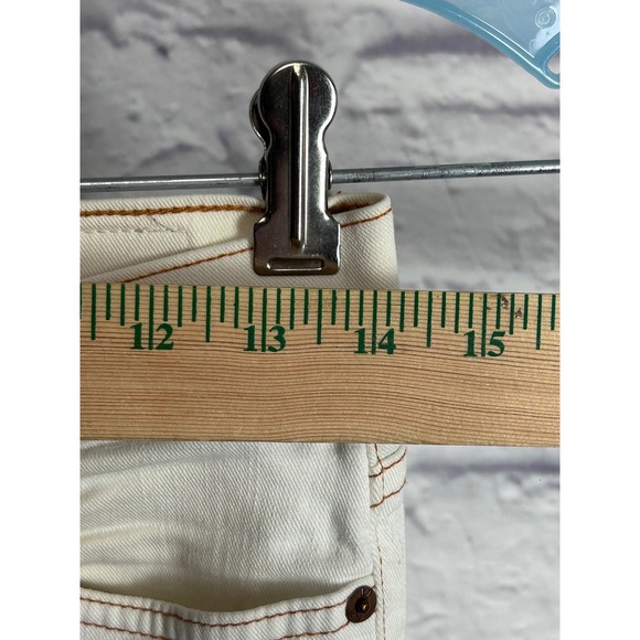 Red Engine Hotrod White Skinny Jeans Contrast Stitching Size 25 Made in USA - Picture 9 of 10